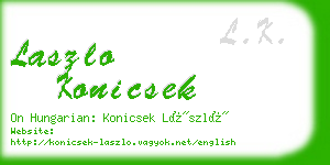 laszlo konicsek business card